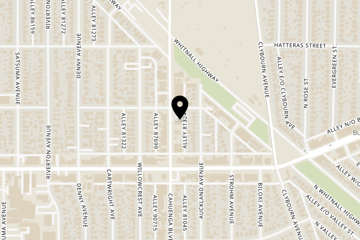 Map showing the location of Juice Parlor NoHo on 5658 Cahuenga Blvd in North Hollywood